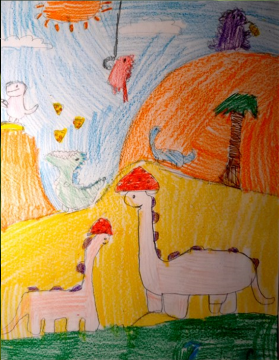 zdjęcie rysunku dinozaurów