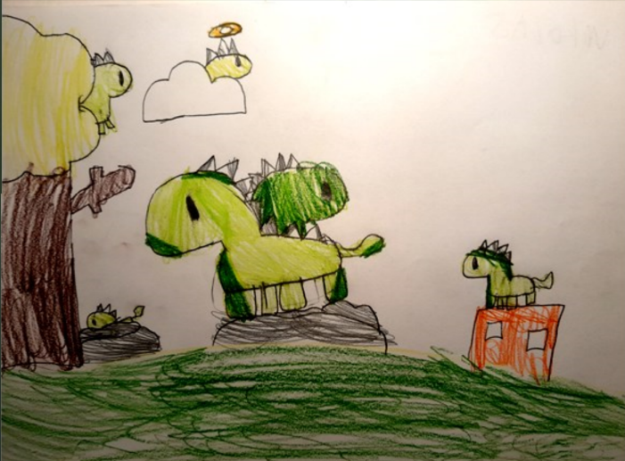 zdjęcie rysunku dinozaurów