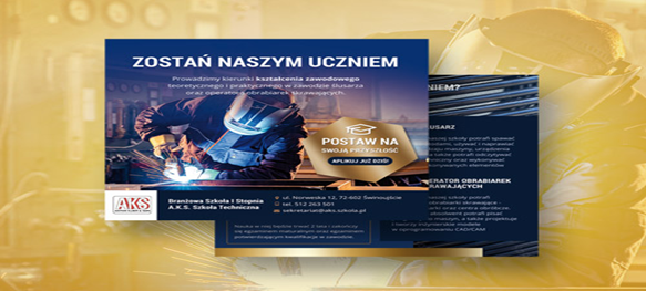 Na zdjęciu jest reklama szkoły