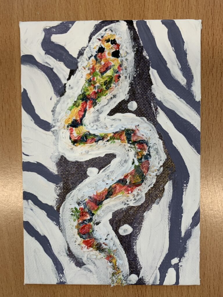 na zdjęciu widać obrazek zrobiony pastą strukturalną 