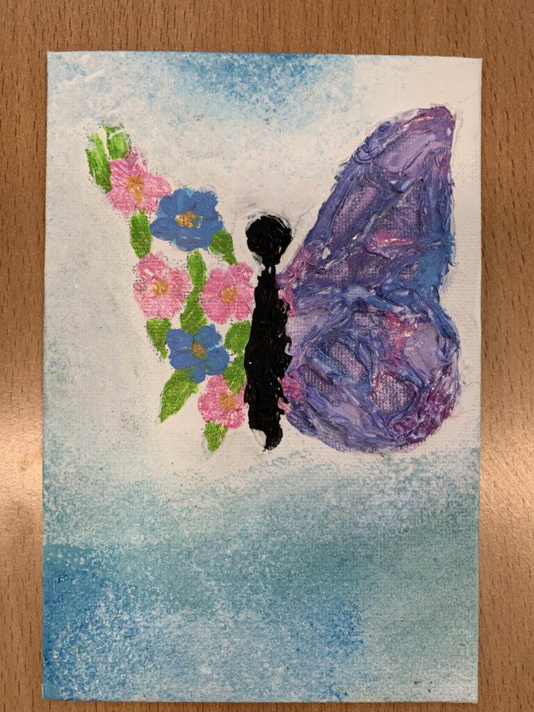 na zdjęciu widać obrazek zrobiony pastą strukturalną 