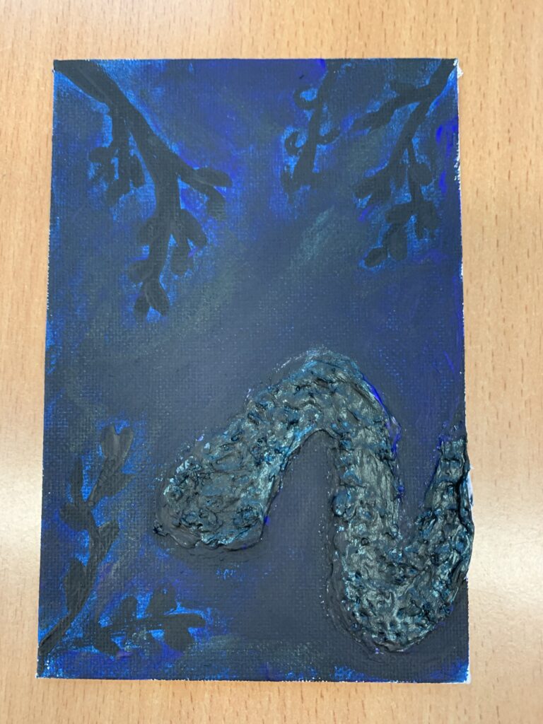 na zdjęciu widać obrazek zrobiony pastą strukturalną 