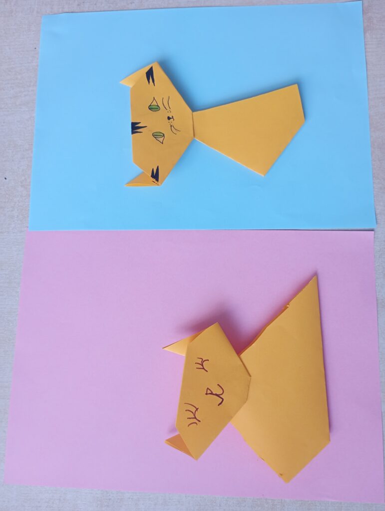 Obrazek przedstawia dwa koty jeden na niebieskim, a drugi na różowym tle.