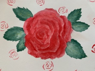 Kolorowe kwiatki malowane akwarelą w kolorze czerwonym